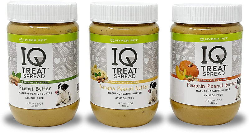 Hyper Pet IQ Treat Spread Dog Peanut Butter -3 Pack