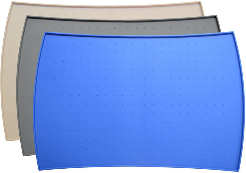 Pet Food Mat in Silicone (Large, Blue)