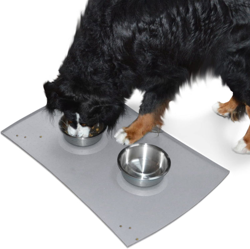 PetFusion | Pet Food Mat in Silicone |XL | Gray