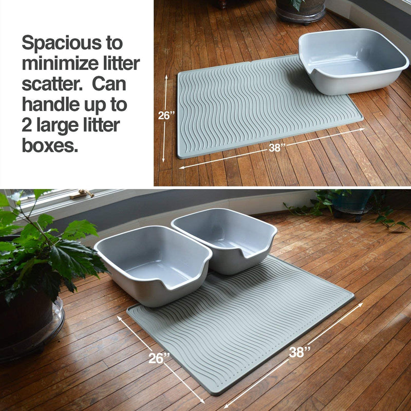 PetFusion | ToughGrip Cat Litter Mat | Standard | Gray