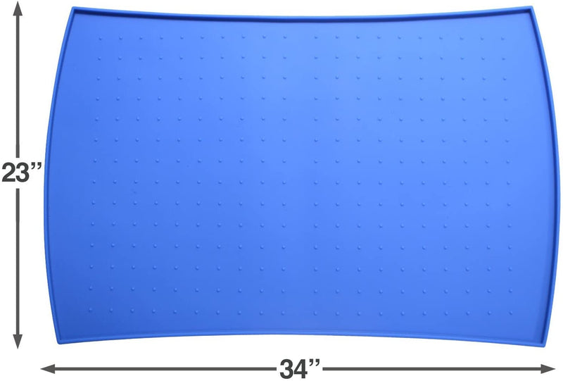 Pet Food Mat in Silicone (XL, Blue)