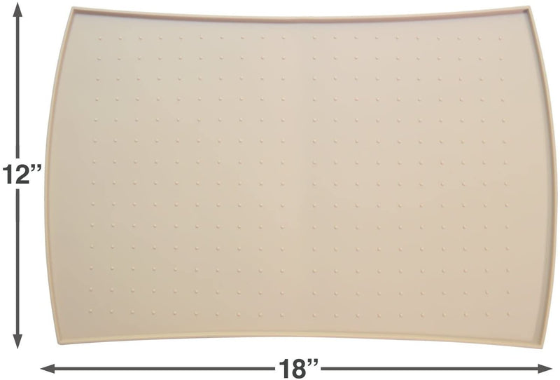 Pet Food Mat in Silicone (Small, Beige)